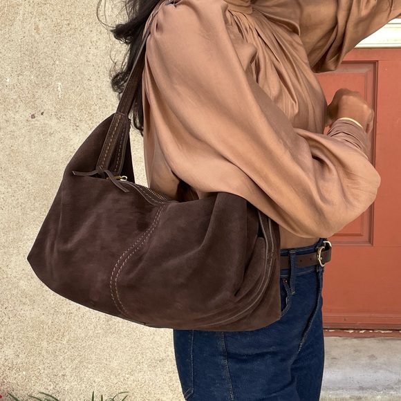 Brown Suede Women's Bag - Picture 6 of 6